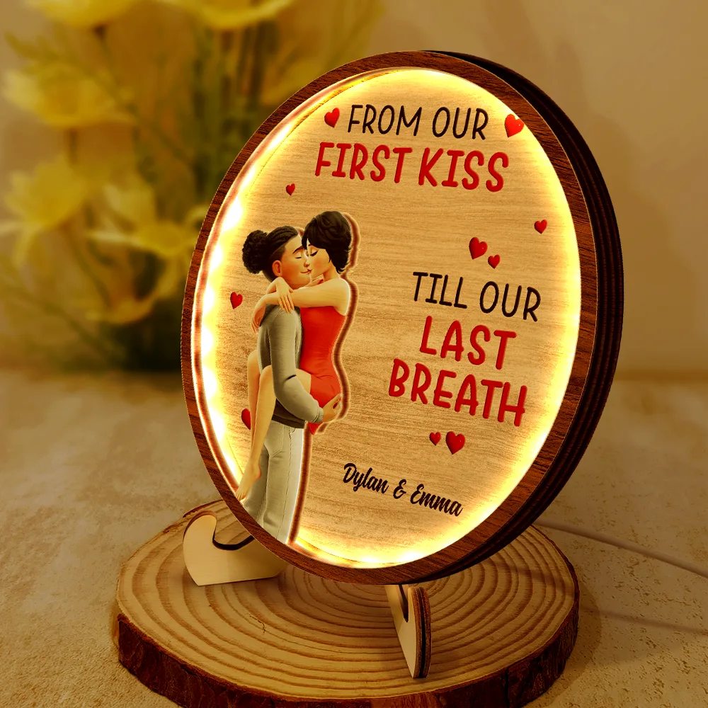 I Met You Liked You Love You Forever - Personalized LED Light Wooden Plaque - Image 2