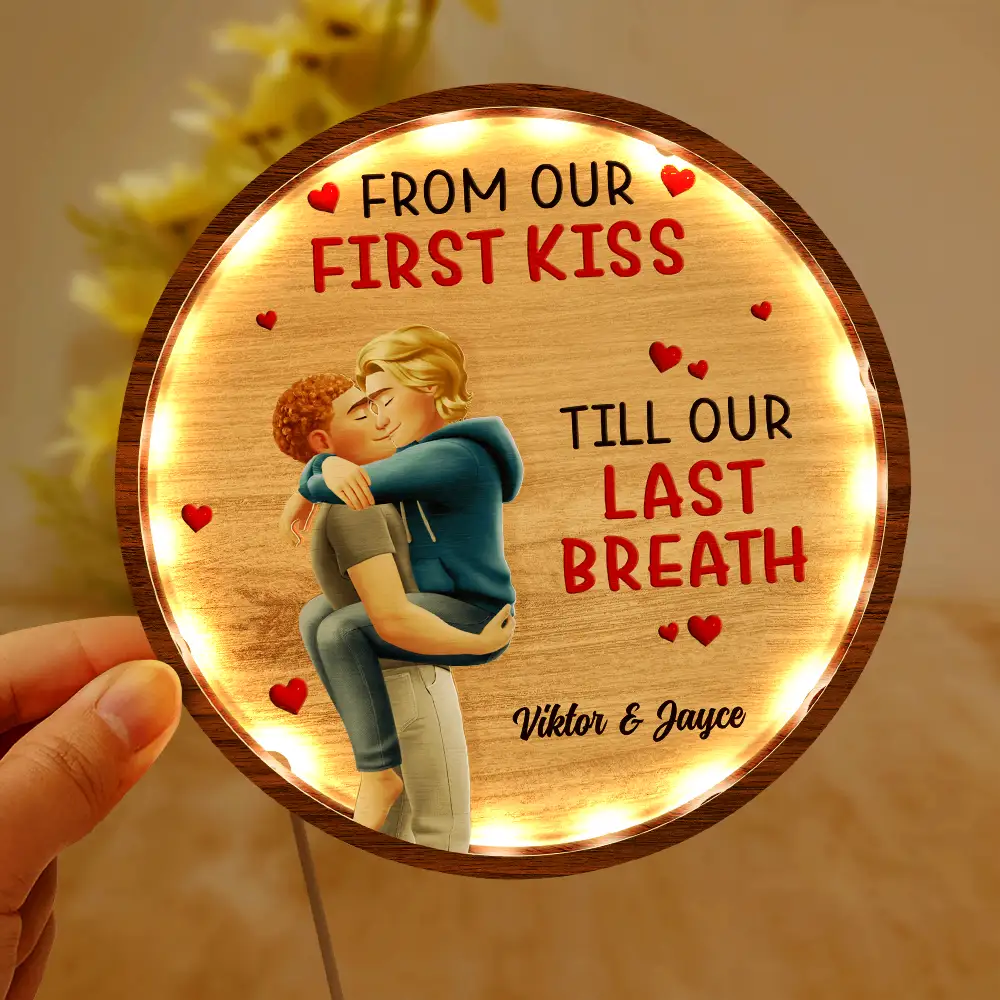 I Met You Liked You Love You Forever - Personalized LED Light Wooden Plaque - Image 6
