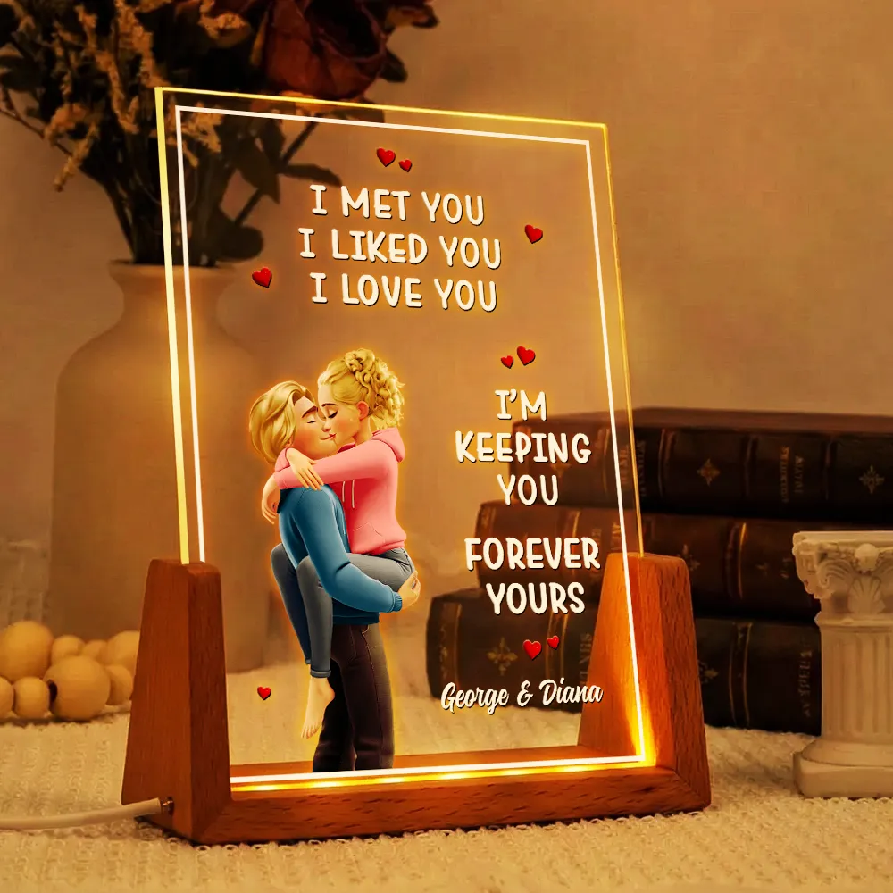 I Met You Liked You Love You Forever - Personalized Night Light - Image 4