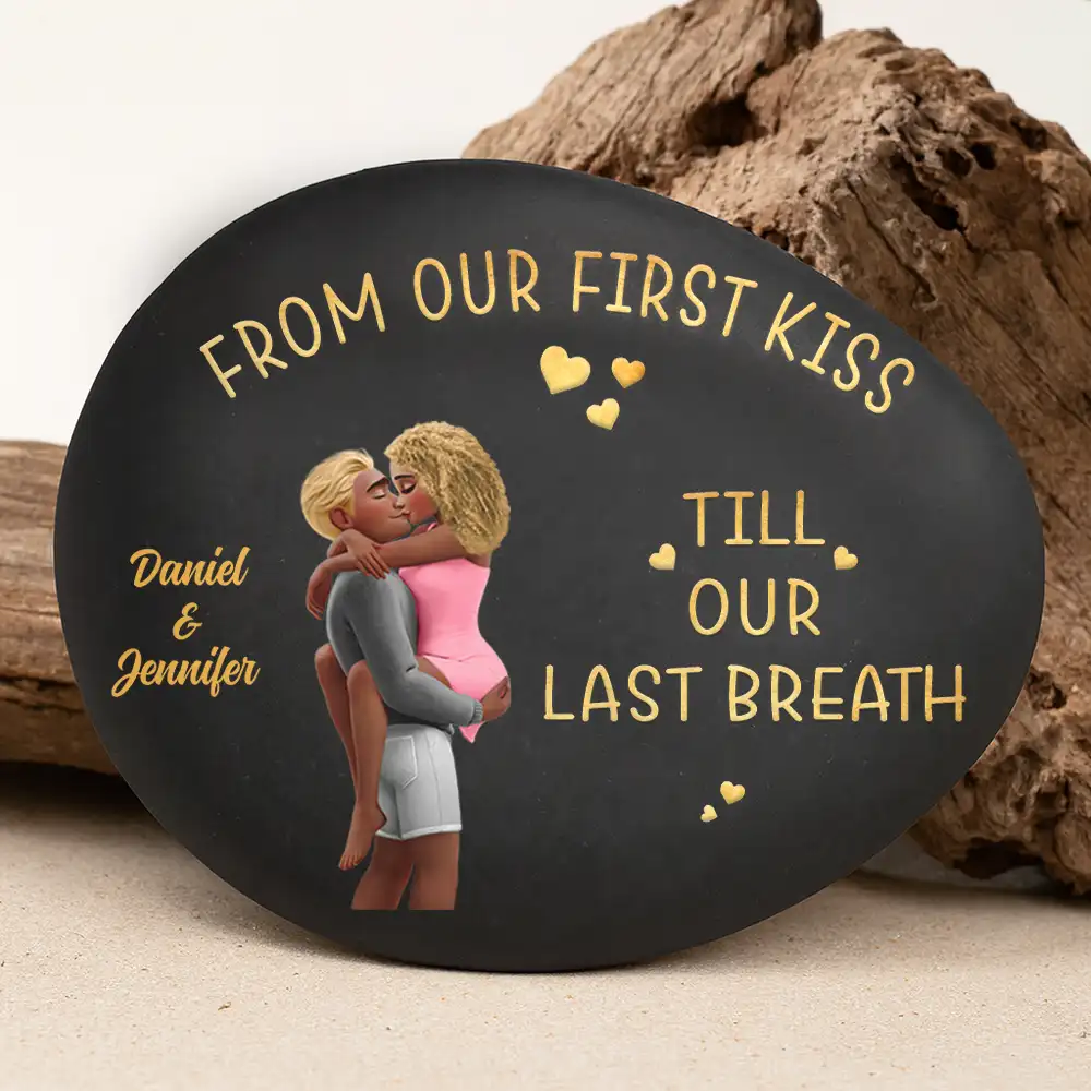 I Met You Liked You Love You Forever - Personalized Printed Rock - Image 3