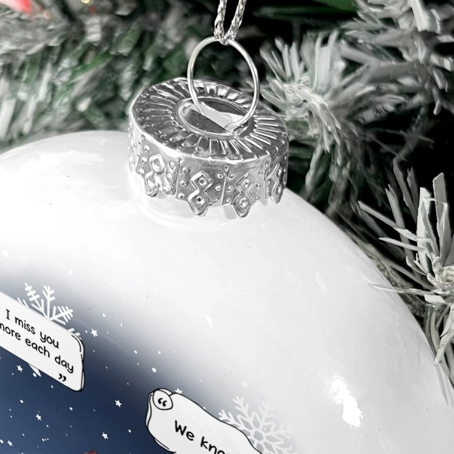 I Miss You - Christmas Memorial Gift For Pet Lovers, Dog Mom, Dog Dad, Cat Mom, Cat Dad - Personalized White Flat Ball Ornament - Image 5