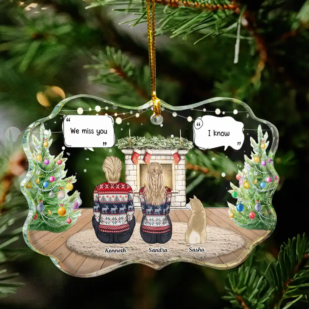 I Miss You Cozy Home - Personalized Medallion Glass Ornament - Image 4