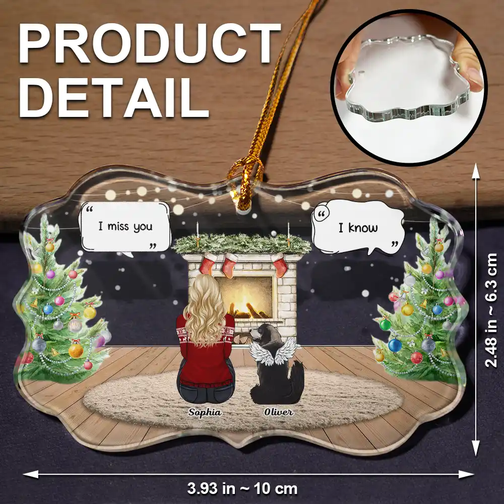 I Miss You Cozy Home - Personalized Medallion Glass Ornament - Image 5