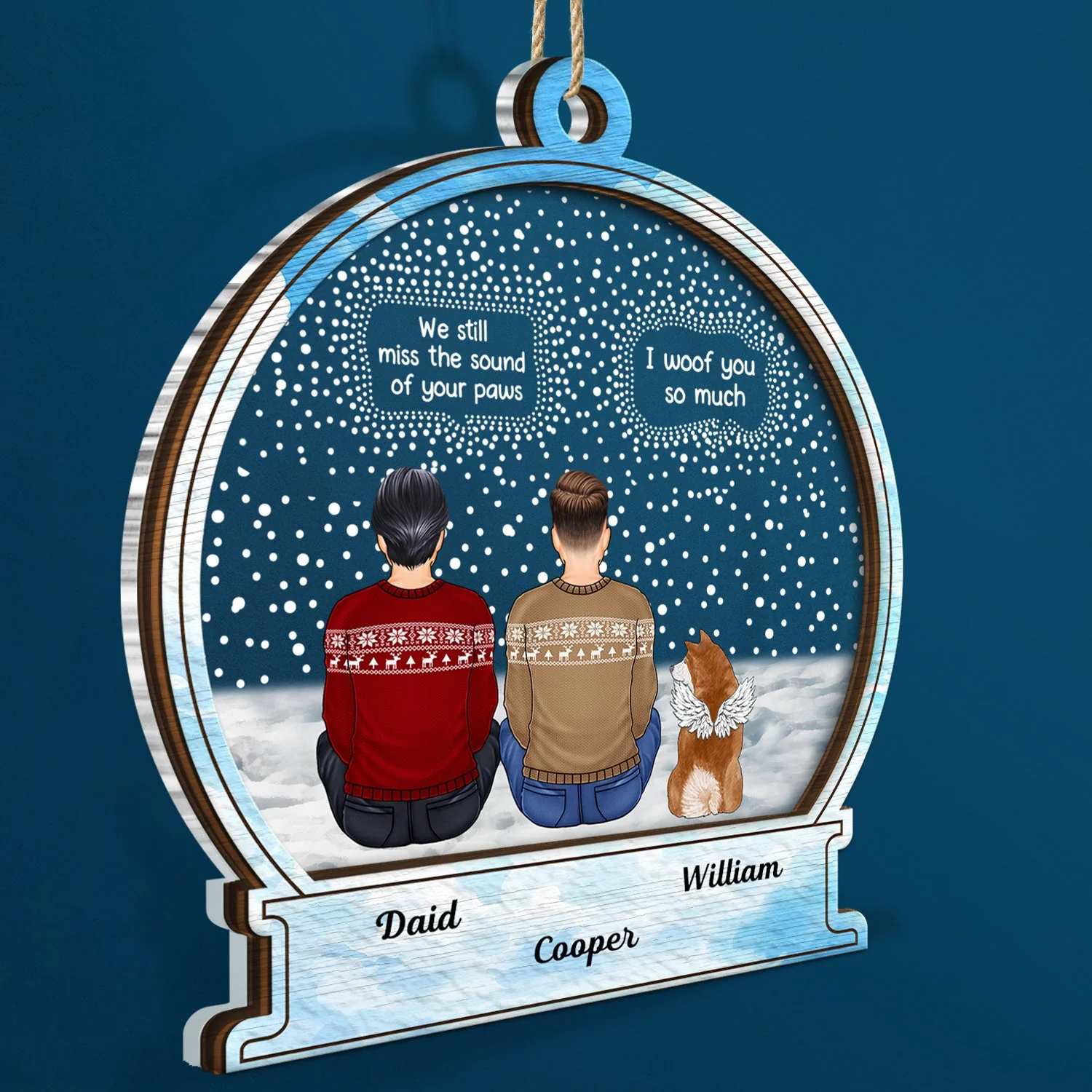 I Miss You, Dog, Cat - Christmas Memorial Gift For Pet Lover - Personalized 2-Layered Mix Ornament - Image 2