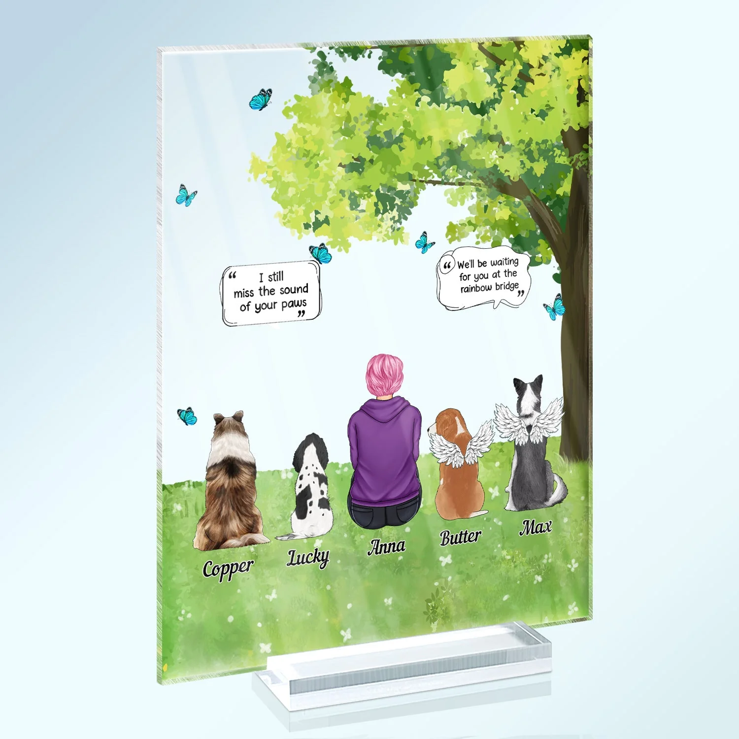 I Miss You Grass - Sympathy Memorial Gift For Pet Lovers - Personalized Vertical Rectangle Acrylic Plaque - Image 2