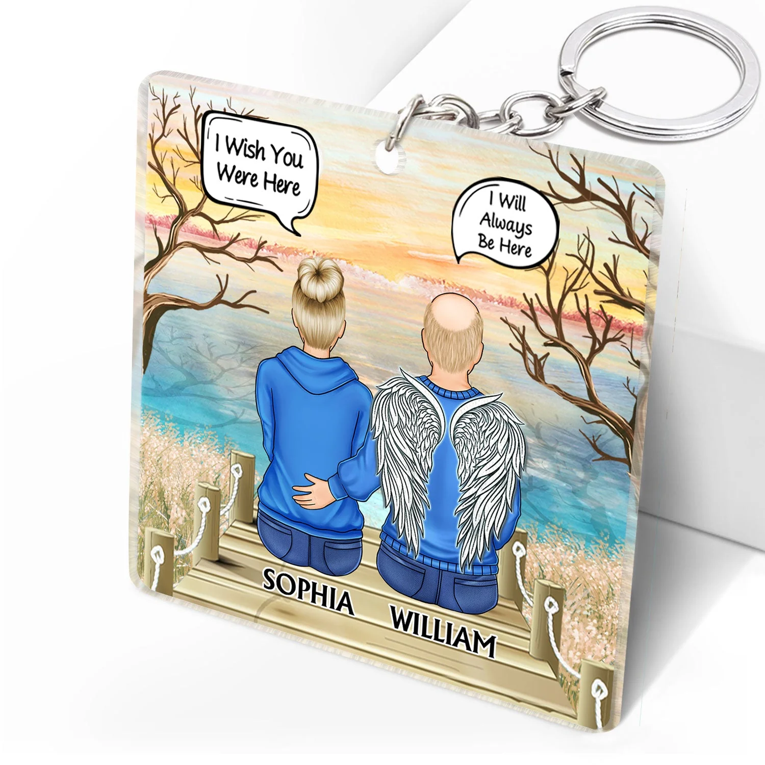 I Miss You I Know - Memorial Gift For Family, Friends, Siblings - Personalized Acrylic Keychain - Image 2