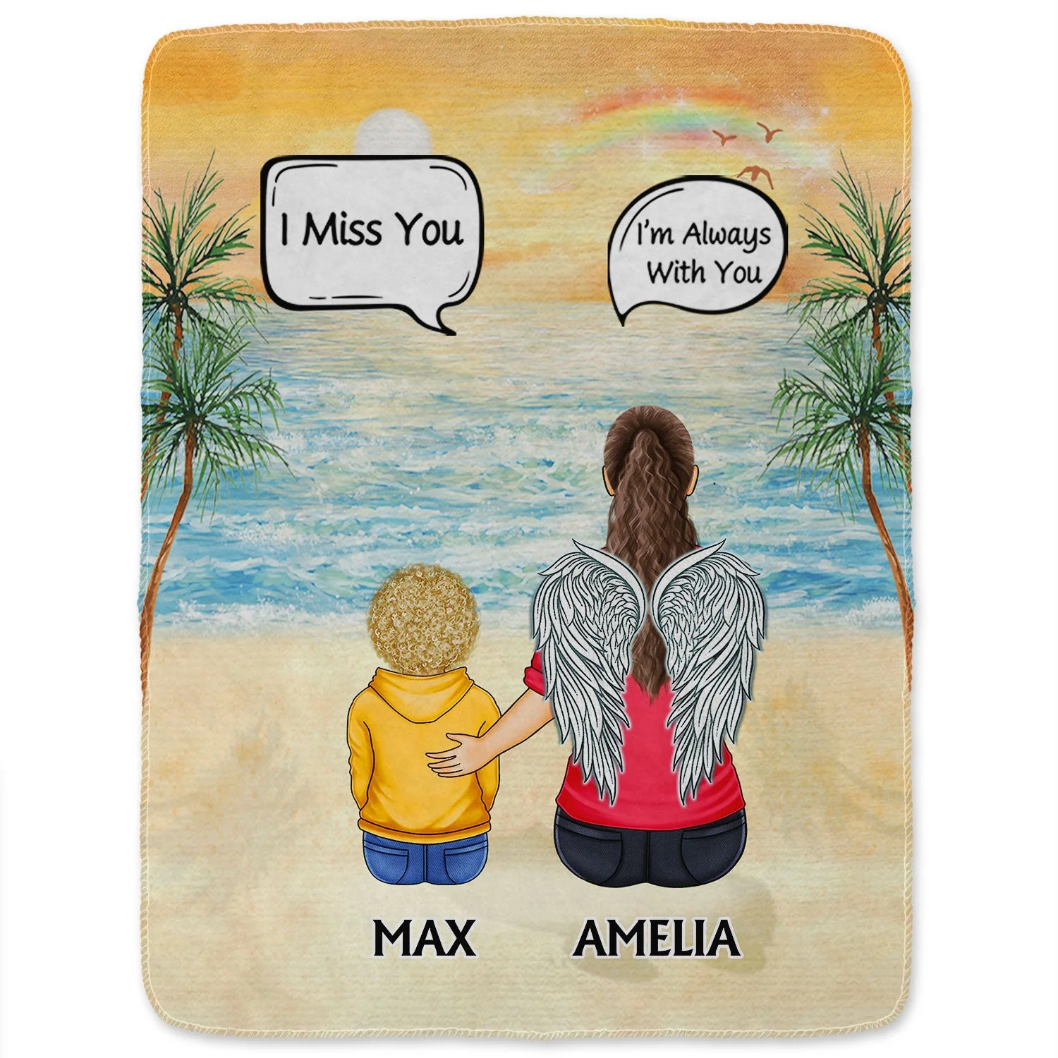 I Miss You I Know - Memorial Gift For Family, Friends, Siblings - Personalized Fleece Blanket, Sherpa Blanket - Image 2