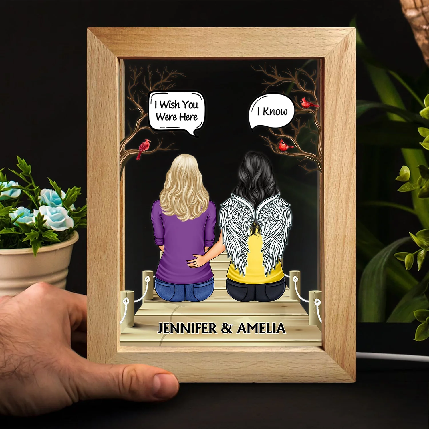 I Miss You I Know - Memorial Gift For Family, Friends, Siblings - Personalized Frame Lamp - Image 4