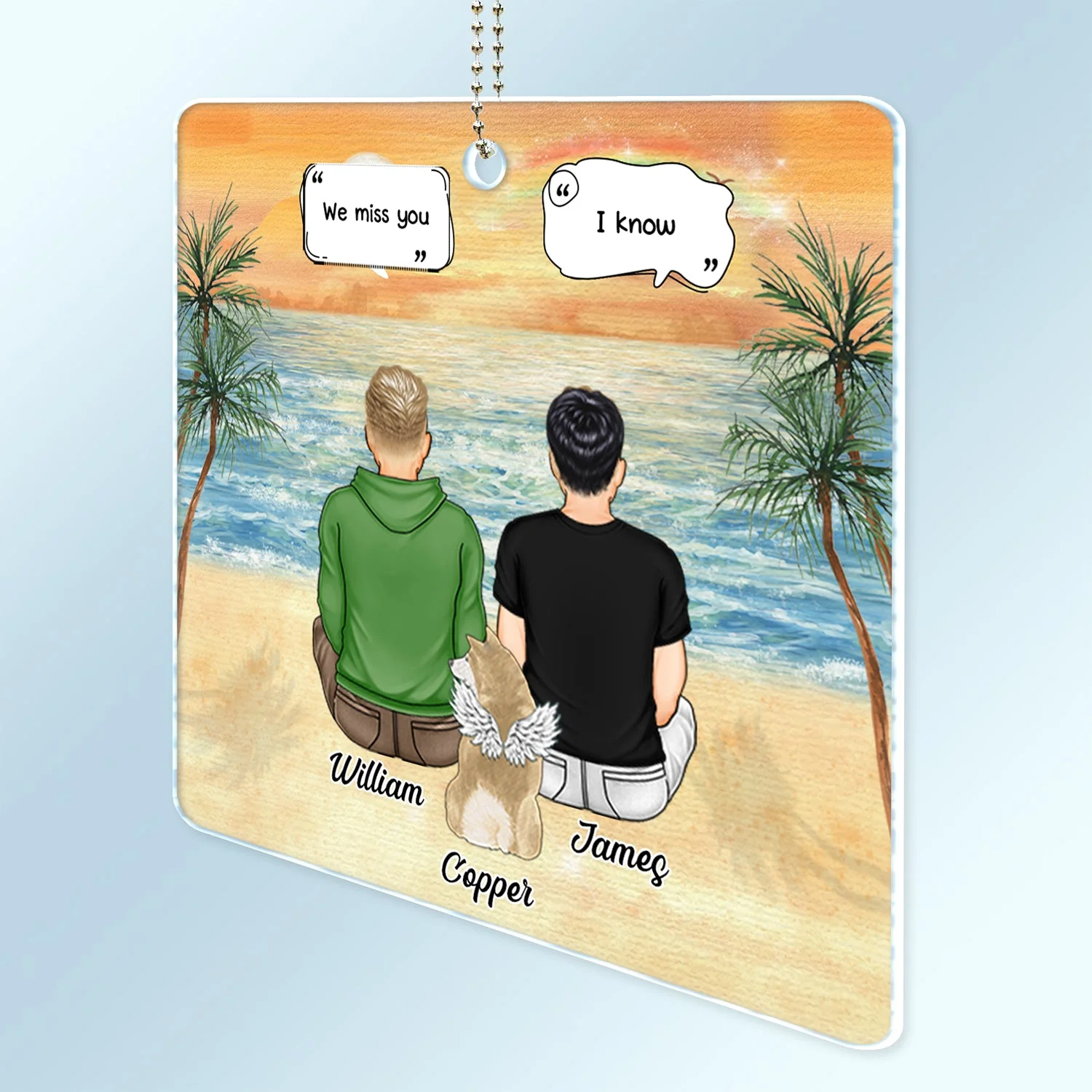 I Miss You I Know - Memorial Gift For Pet Lovers, Dog Mom, Dog Dad, Cat Mom, Cat Dad - Personalized Acrylic Car Hanger - Image 2