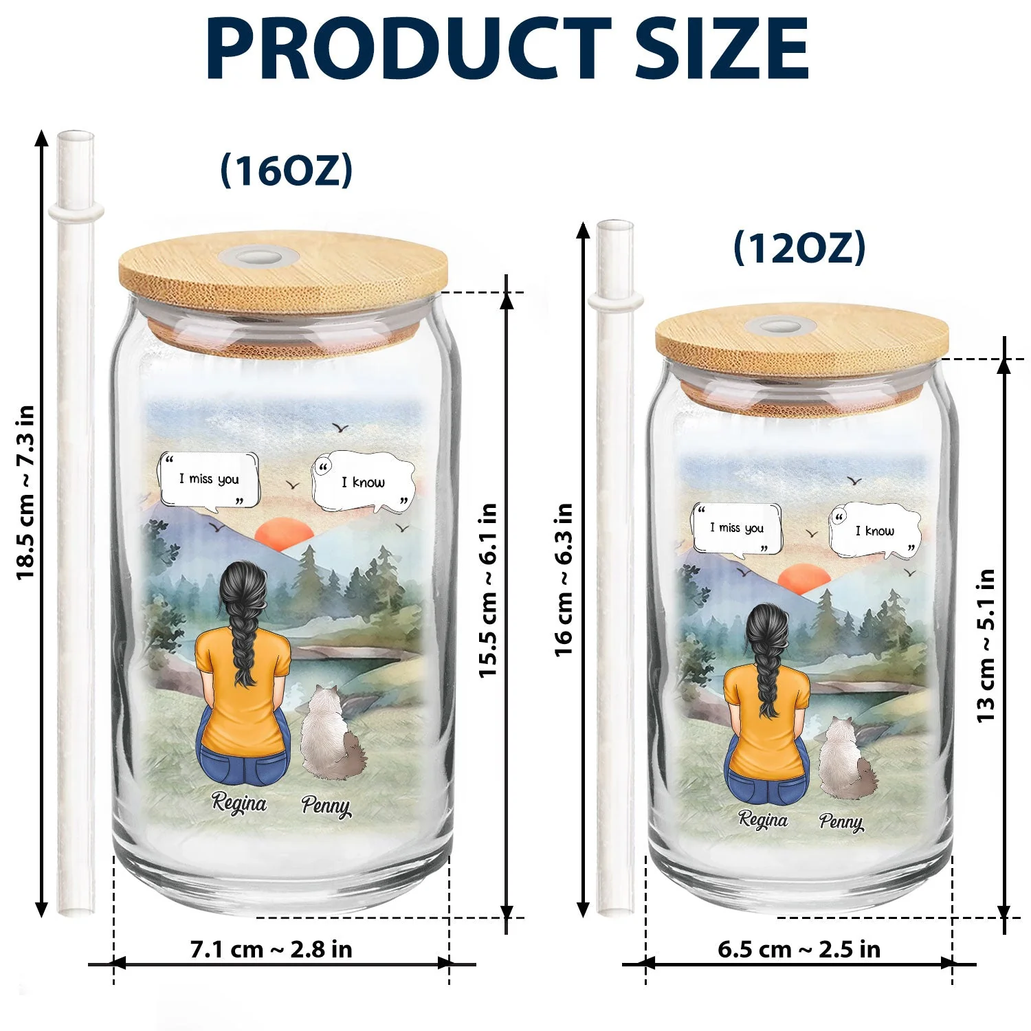 I Miss You I Know - Memorial Gift For Pet Lovers, Dog Mom, Dog Dad, Cat Mom, Cat Dad - Personalized Clear Glass Can - Image 5