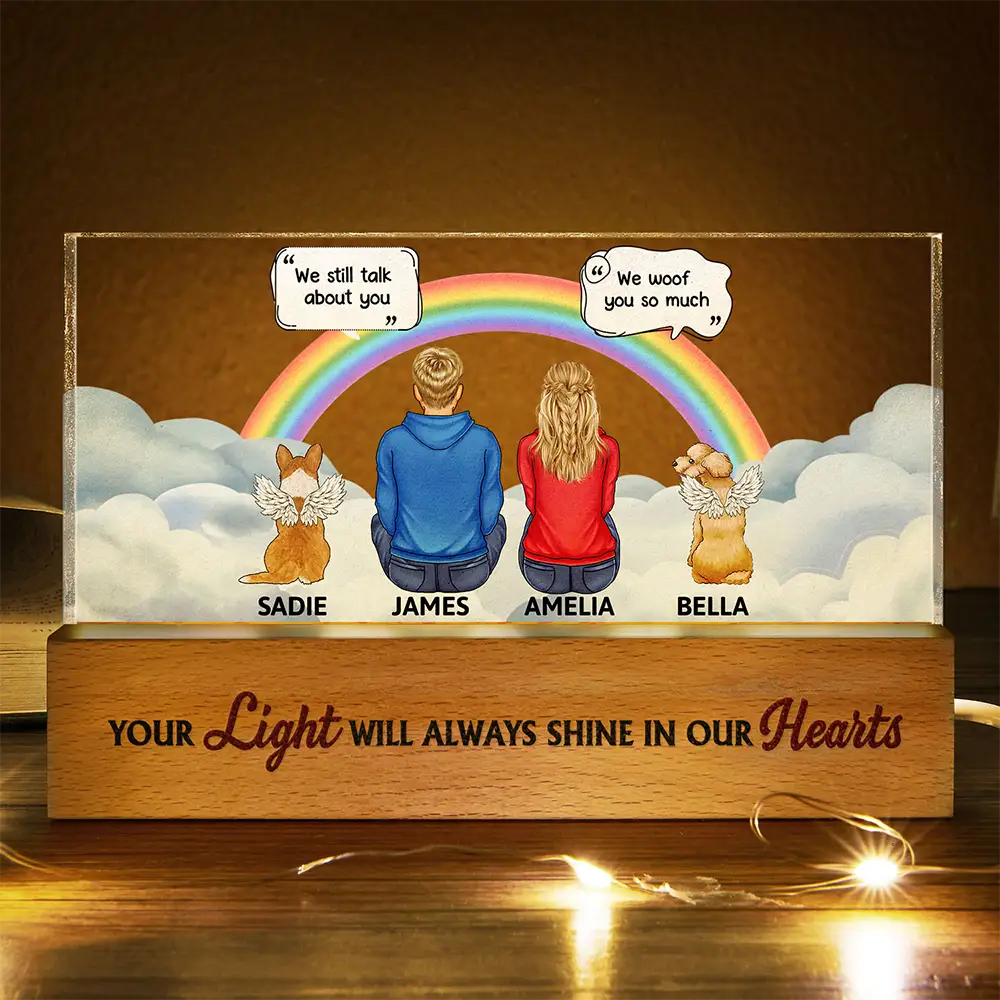 I Miss You I Know Pet Memorial - Personalized Rectangle LED Light - Image 3
