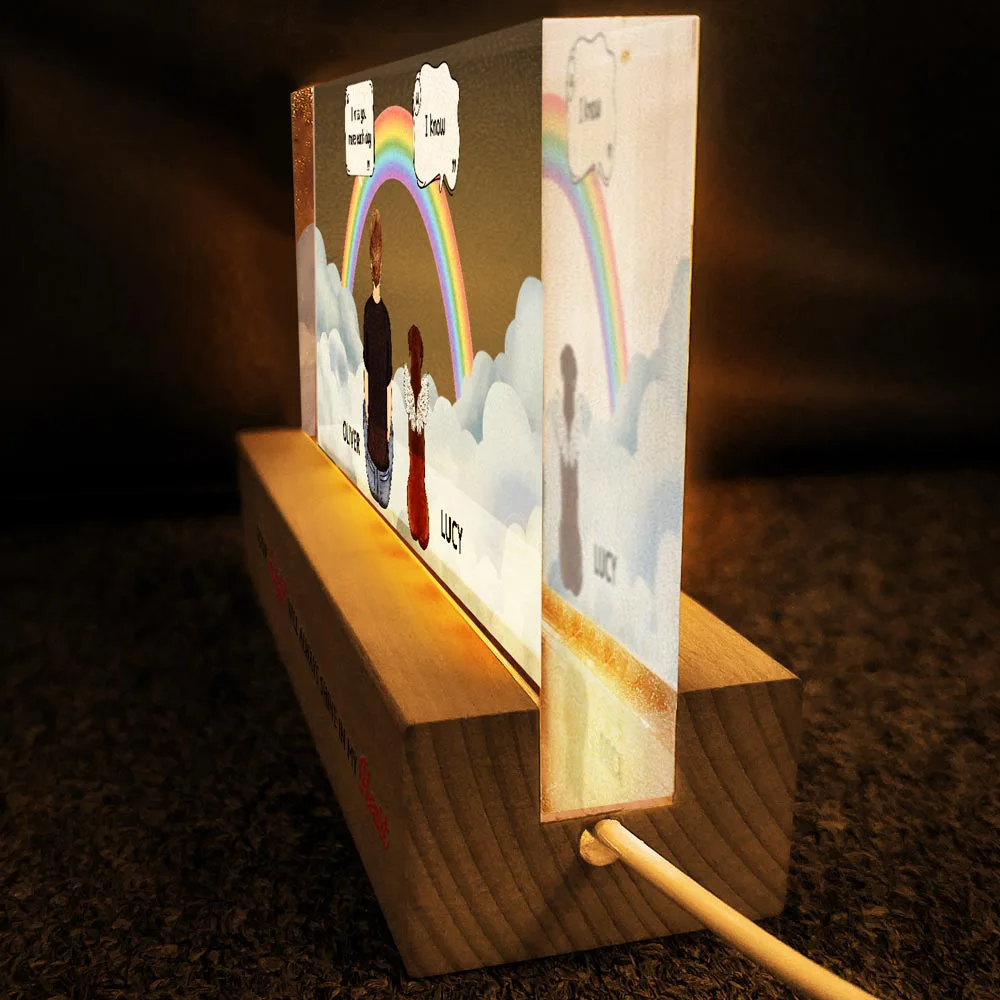 I Miss You I Know Pet Memorial - Personalized Rectangle LED Light - Image 4