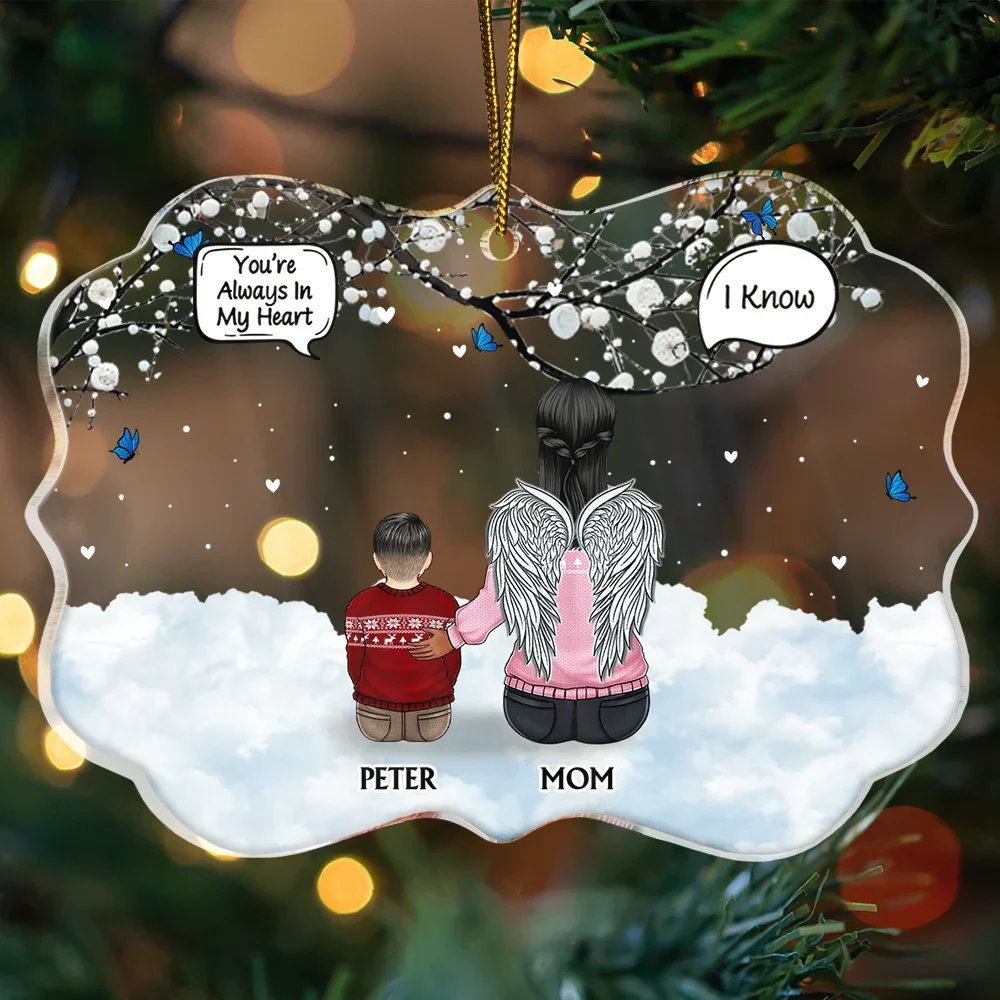 I Miss You I'm Always With You - Personalized Medallion Acrylic Ornament - Image 3