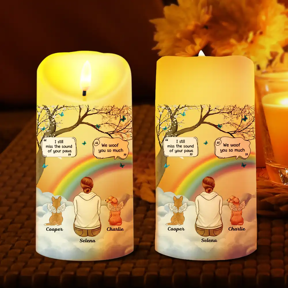 I Miss You Memorial Dog Cat Memorial - Personalized Flameless LED Candle - Image 2