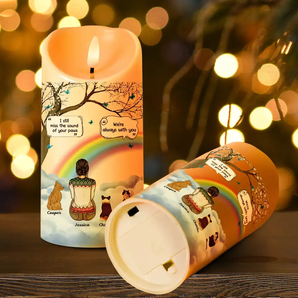 I Miss You Memorial Dog Cat Memorial - Personalized Flameless LED Candle - Image 4