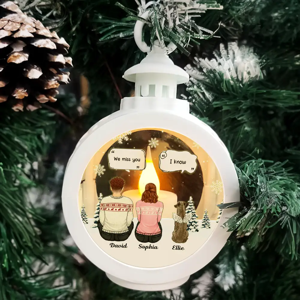 I Miss You Memorial Dog Cat - Personalized Candlelight Lantern Ornament - Image 4