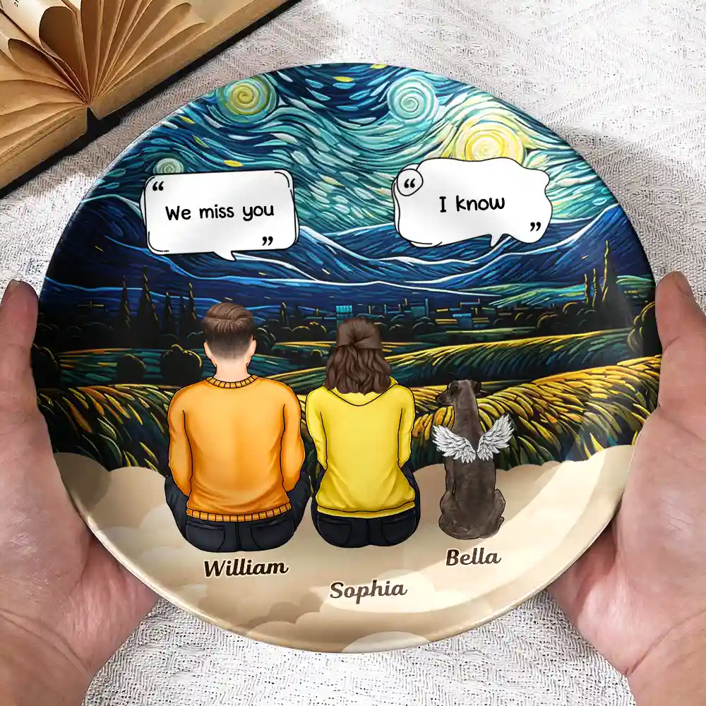 I Miss You Memorial Dog Cat - Personalized Ceramic Plate - Image 3
