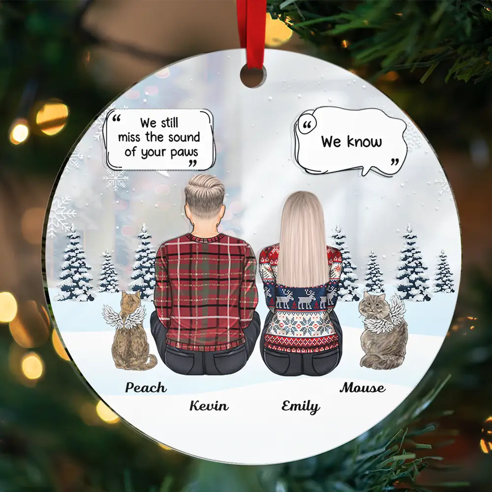 I Miss You Memorial Dog Cat - Personalized Custom Shaped Mirror Ornament - Image 3