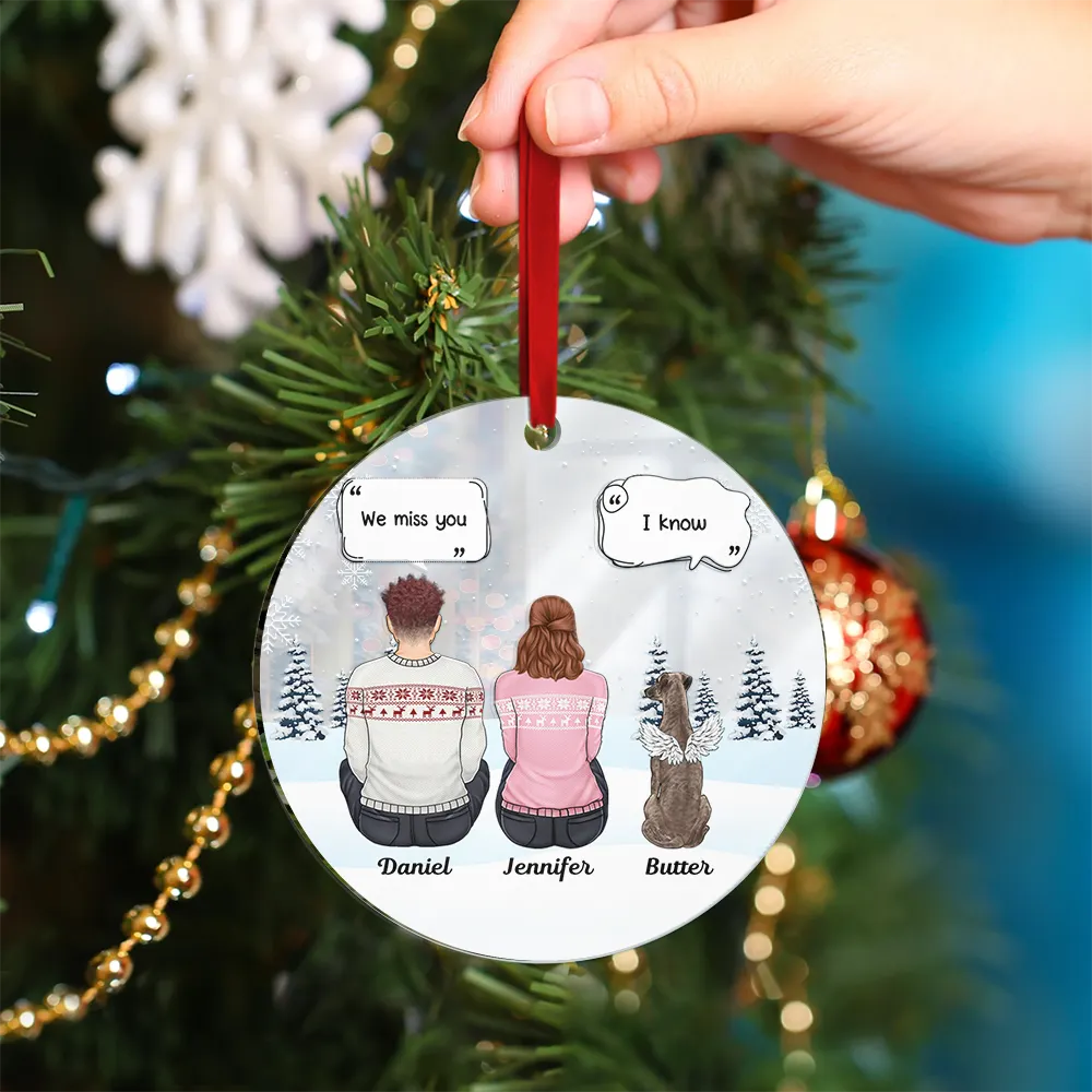 I Miss You Memorial Dog Cat - Personalized Custom Shaped Mirror Ornament - Image 4