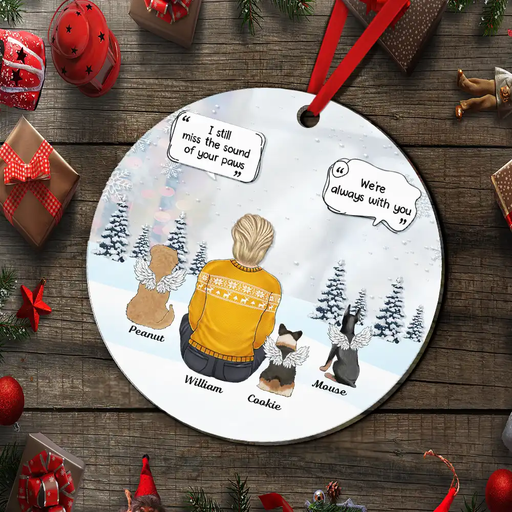 I Miss You Memorial Dog Cat - Personalized Custom Shaped Mirror Ornament - Image 5