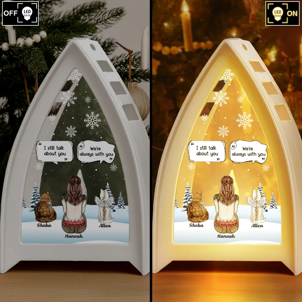I Miss You Memorial Dog Cat - Personalized Tabletop Lantern Light - Image 2