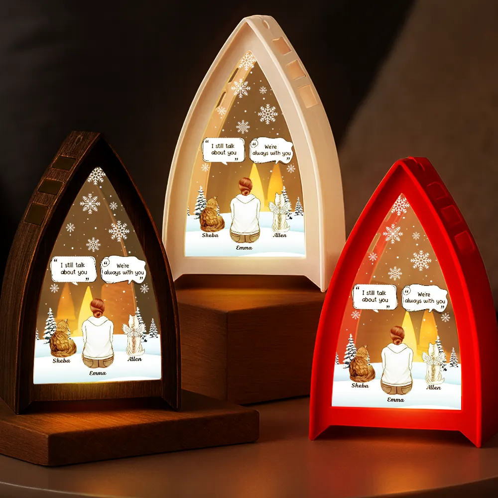 I Miss You Memorial Dog Cat - Personalized Tabletop Lantern Light - Image 4