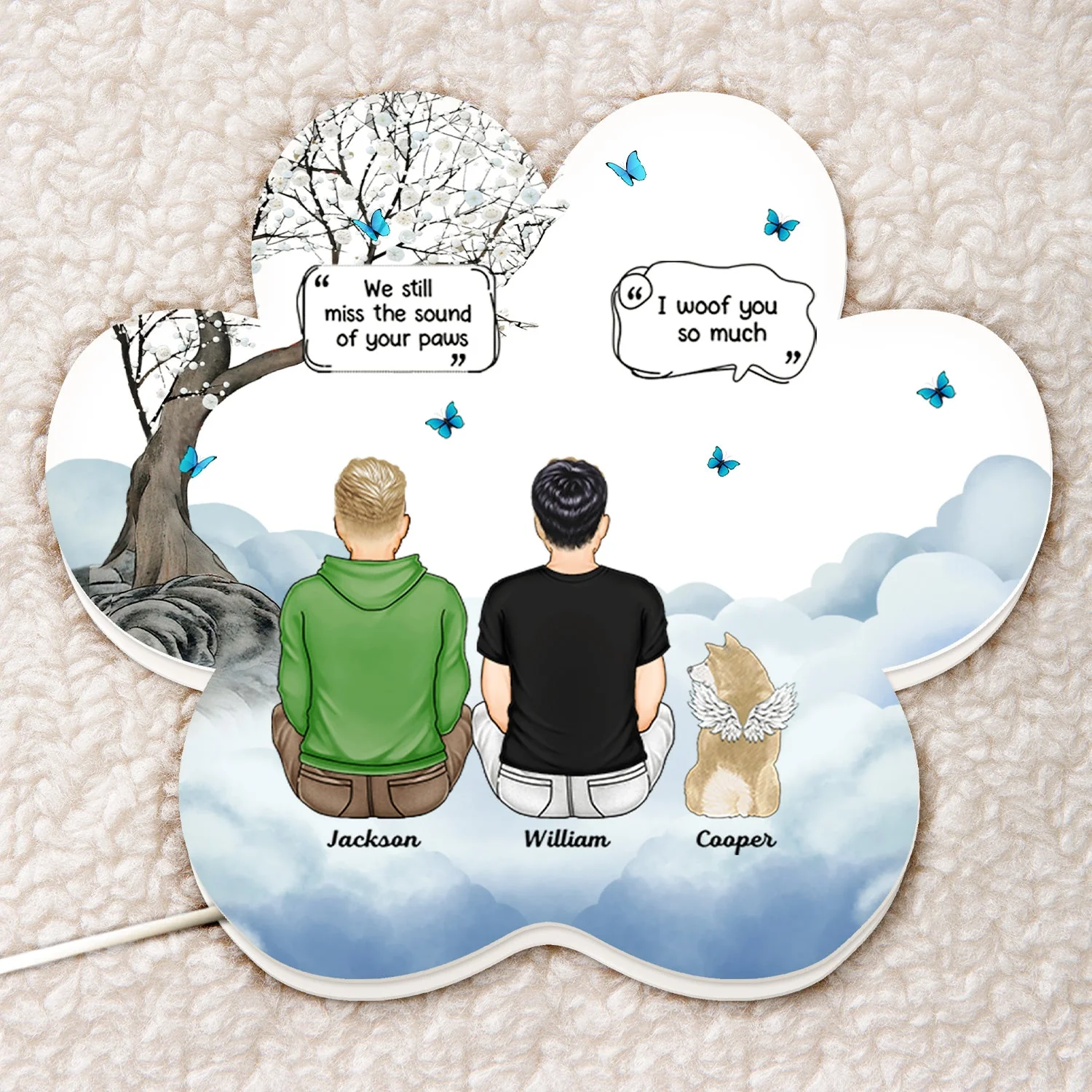 I Miss You - Memorial Gift For Pet Lovers, Dog Mom, Dog Dad, Cat Mom, Cat Dad, Pet Couple - Personalized Custom Shaped Light Box - Image 5