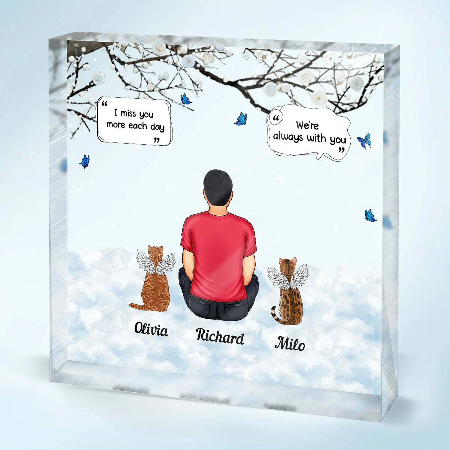 I Miss You More This Day - Gift For Pet Lovers - Personalized Square Shaped Acrylic Plaque - Image 2
