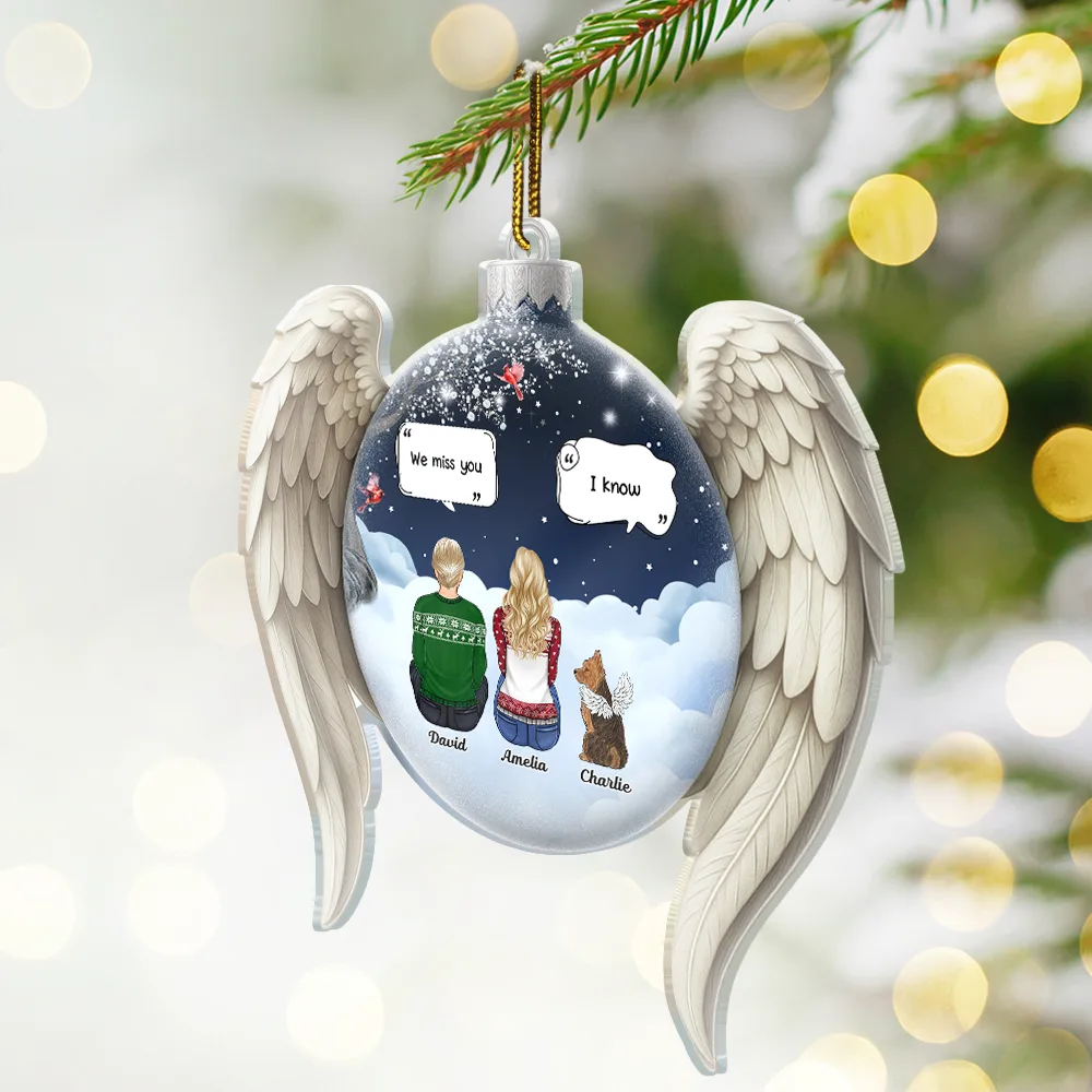 I Miss You Pet Memorial - Personalized Custom Shaped Acrylic Ornament - Image 2