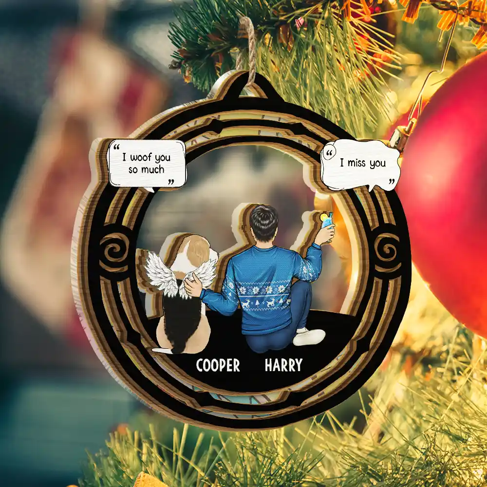 I Miss You Pet Memorial - Personalized Suncatcher Ornament - Image 2
