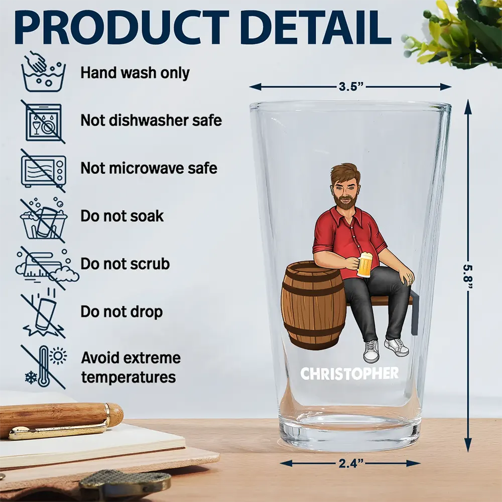 I Need Beer - Personalized Beer Glass - Image 5