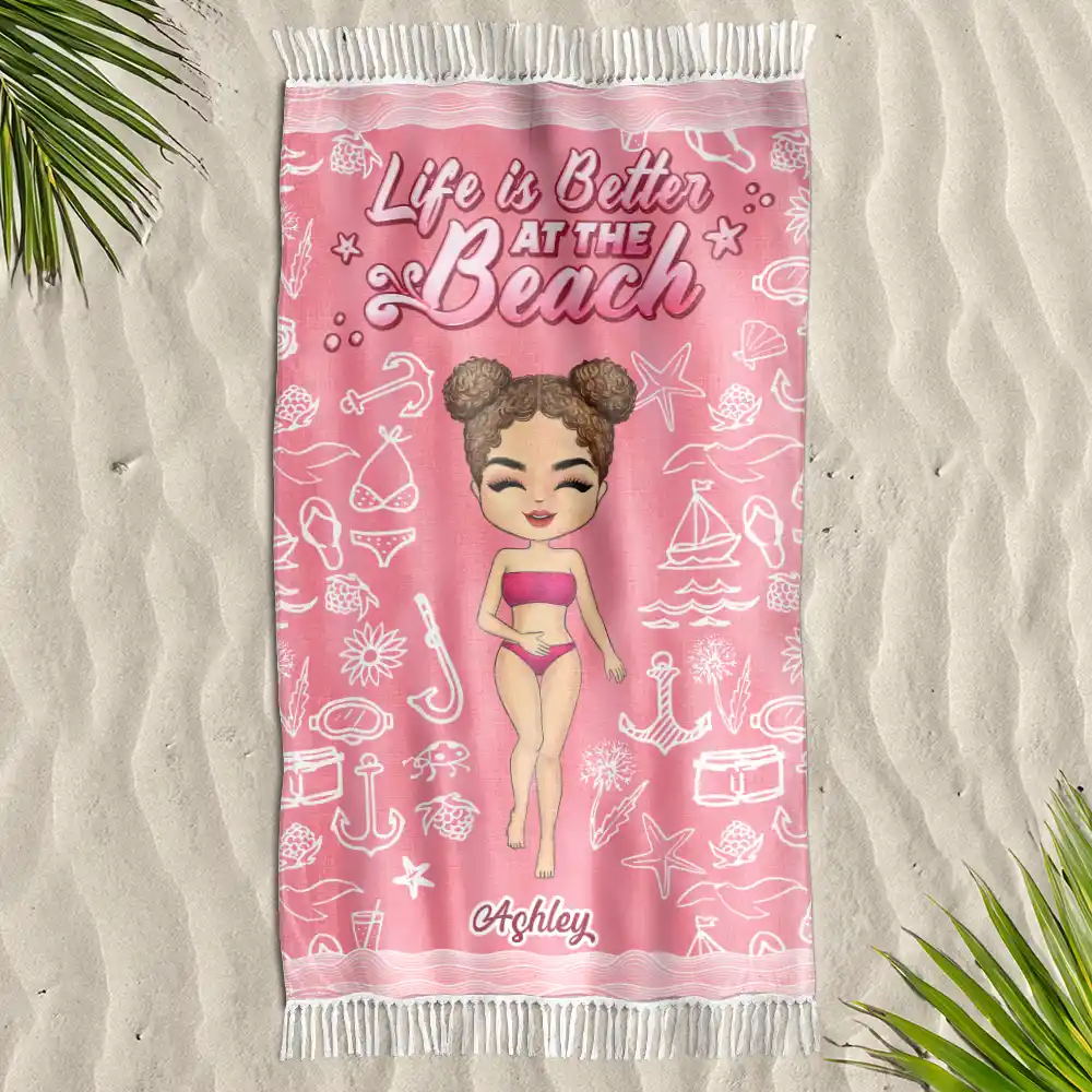 I Need Some Vitamin Sea - Personalized Turkish Beach Towel - Image 2