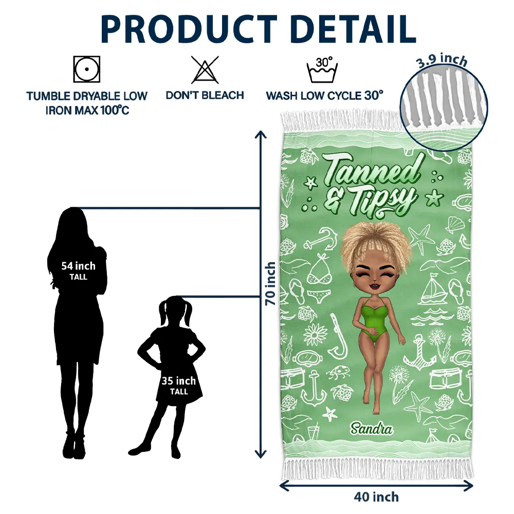 I Need Some Vitamin Sea - Personalized Turkish Beach Towel - Image 5