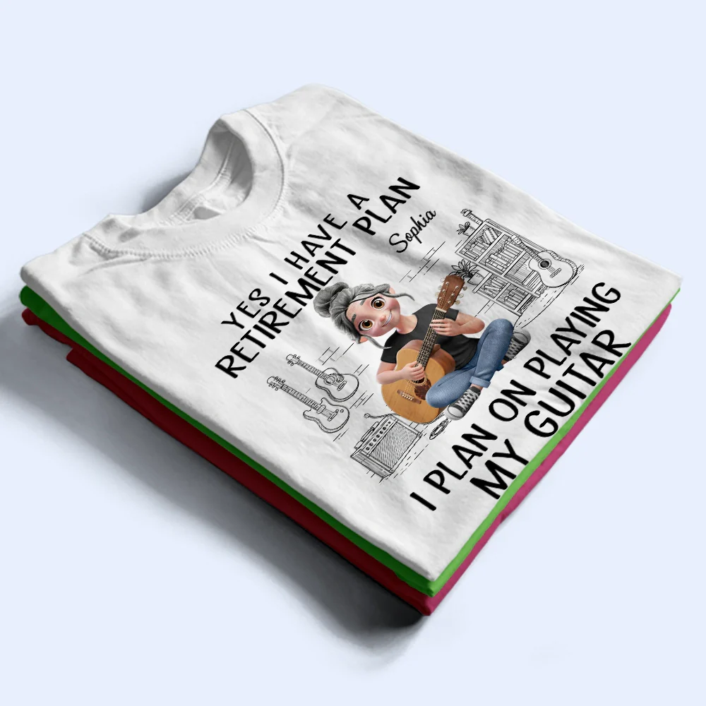 I Plan On Playing My Guitar - Personalized T Shirt - Image 2