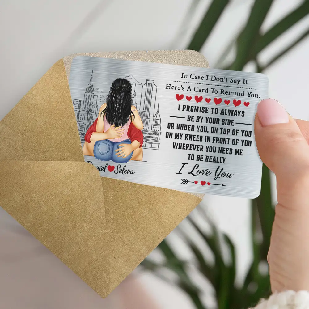I Promise To Always Be By Your Side - Personalized Aluminum Wallet Card - Image 5