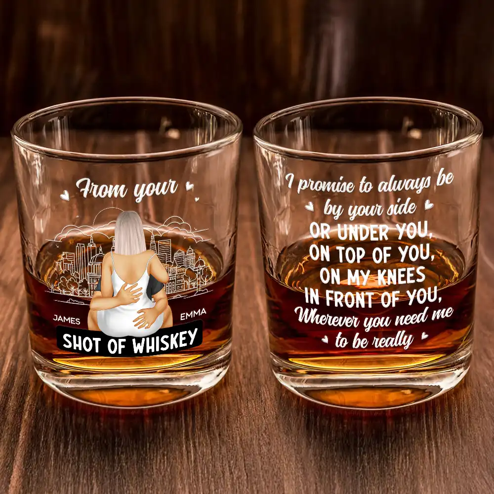 I Promise To Always Be By Your Side - Personalized Whiskey Glass - Image 2