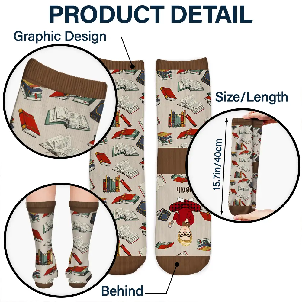 I Really Do Need All These Books - Personalized Socks - Image 5