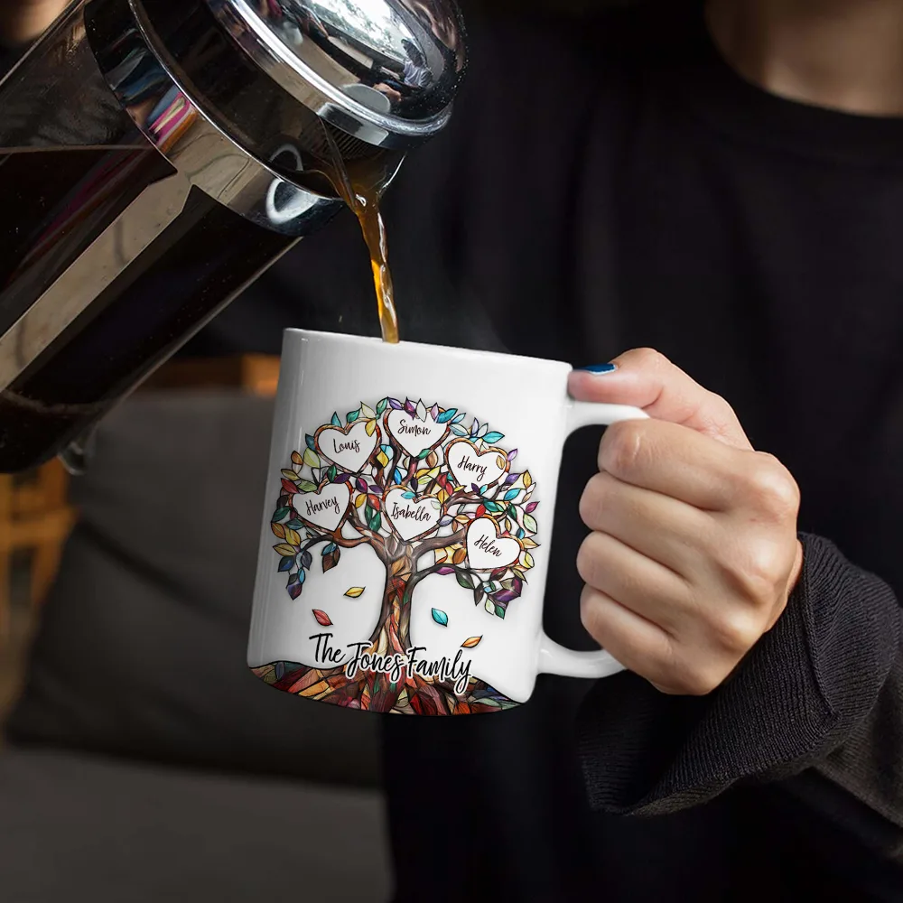 I Shook My Family Tree - 3D Inflated Effect Printed, Personalized White Edge-to-Edge Mug - Image 4