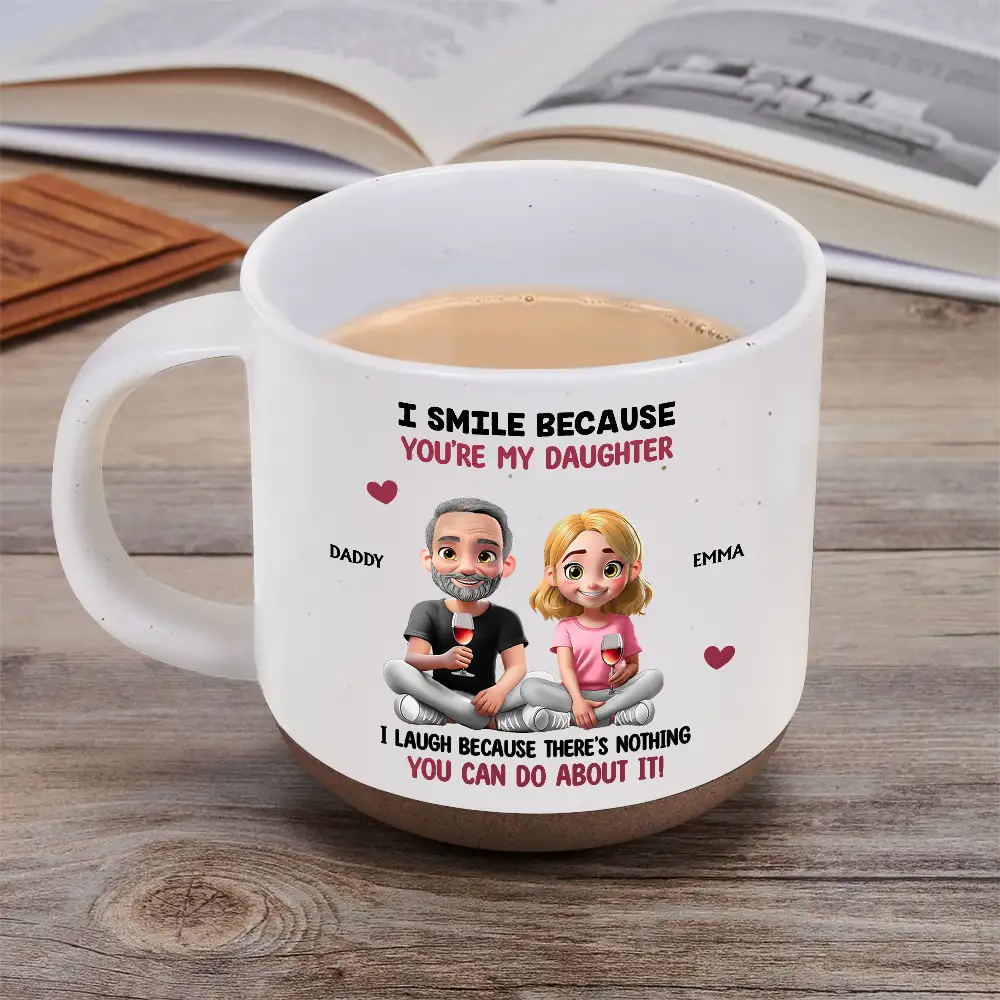 I Smile Because You Are My Daughter Son - Personalized Pottery Mug - Image 5