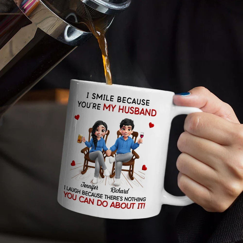 I Smile Because You Are My Husband - Personalized Mug - Image 5