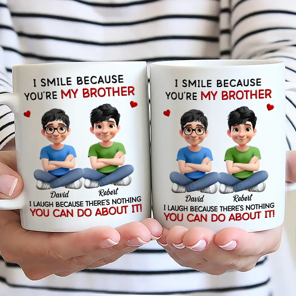 I Smile Because You Are My Sister Brother - Personalized Mug - Image 2
