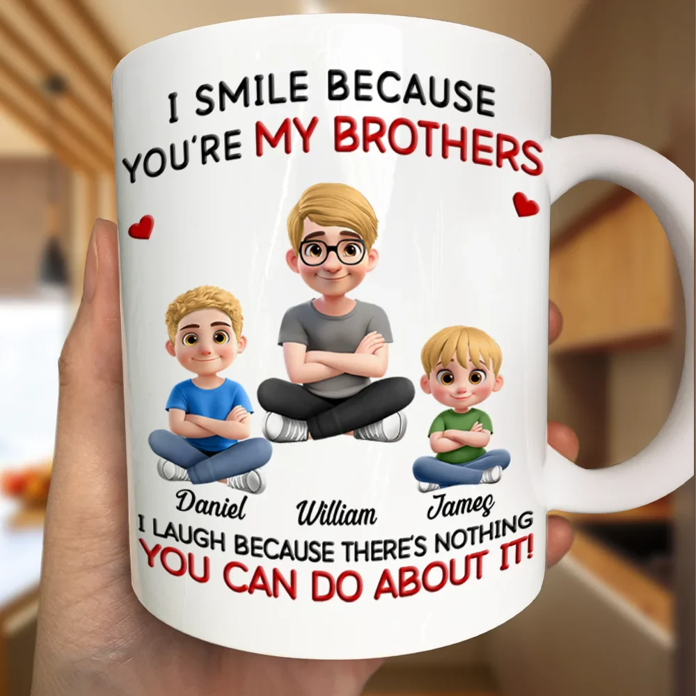 I Smile Because You Are My Sister Brother - Personalized Mug - Image 3