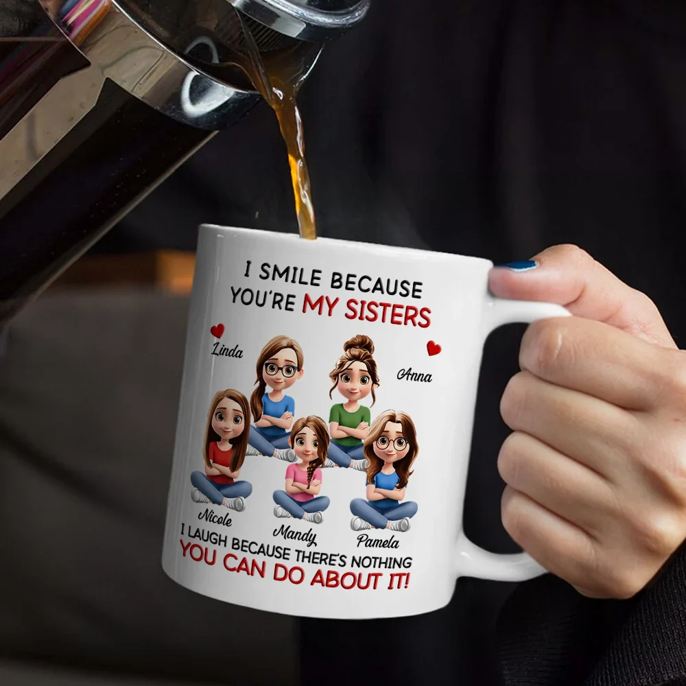 I Smile Because You Are My Sister Brother - Personalized Mug - Image 5