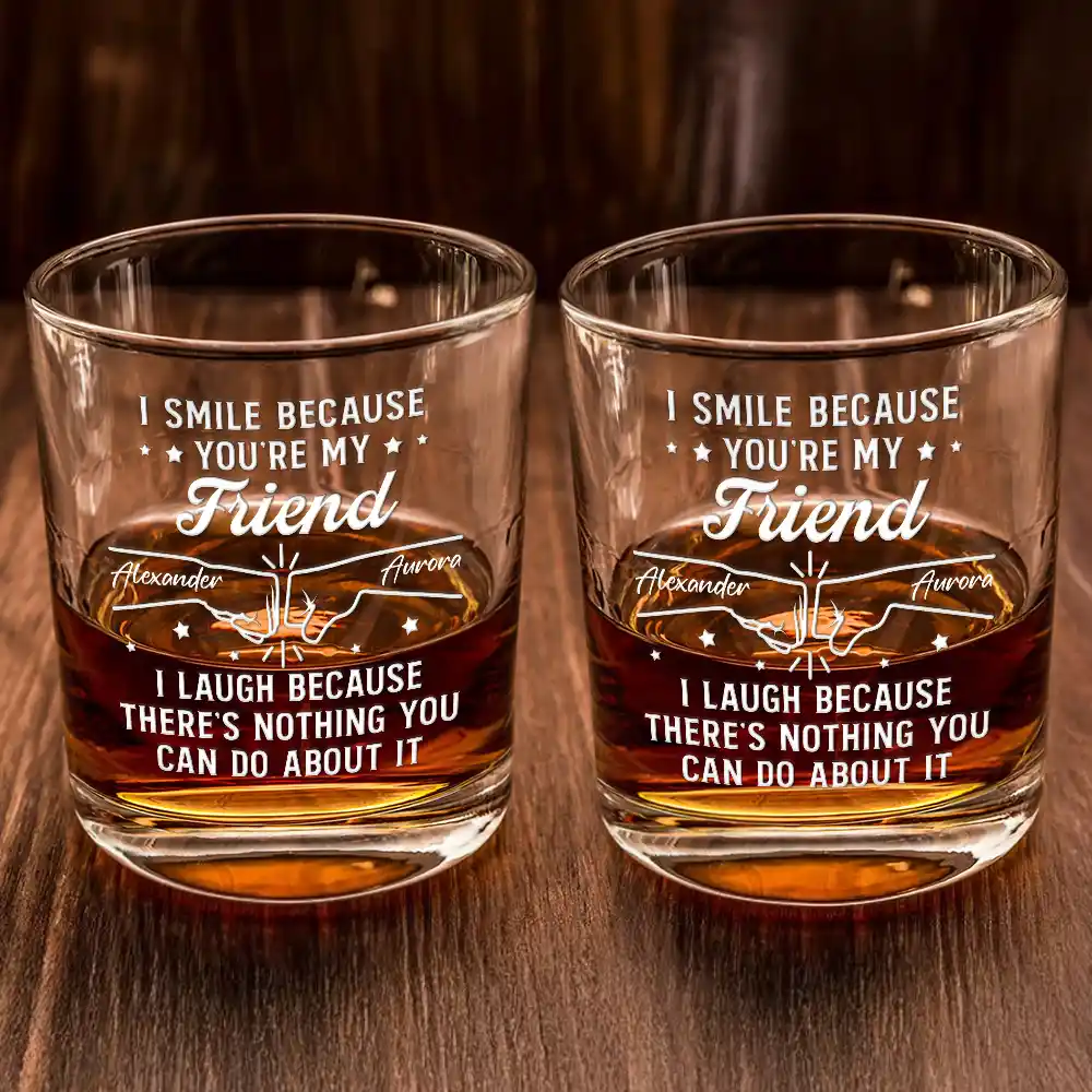 I Smile Because You're My Brother - Personalized Whiskey Glass - Image 2