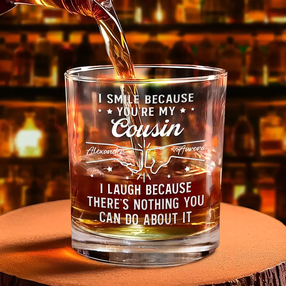 I Smile Because You're My Brother - Personalized Whiskey Glass - Image 4
