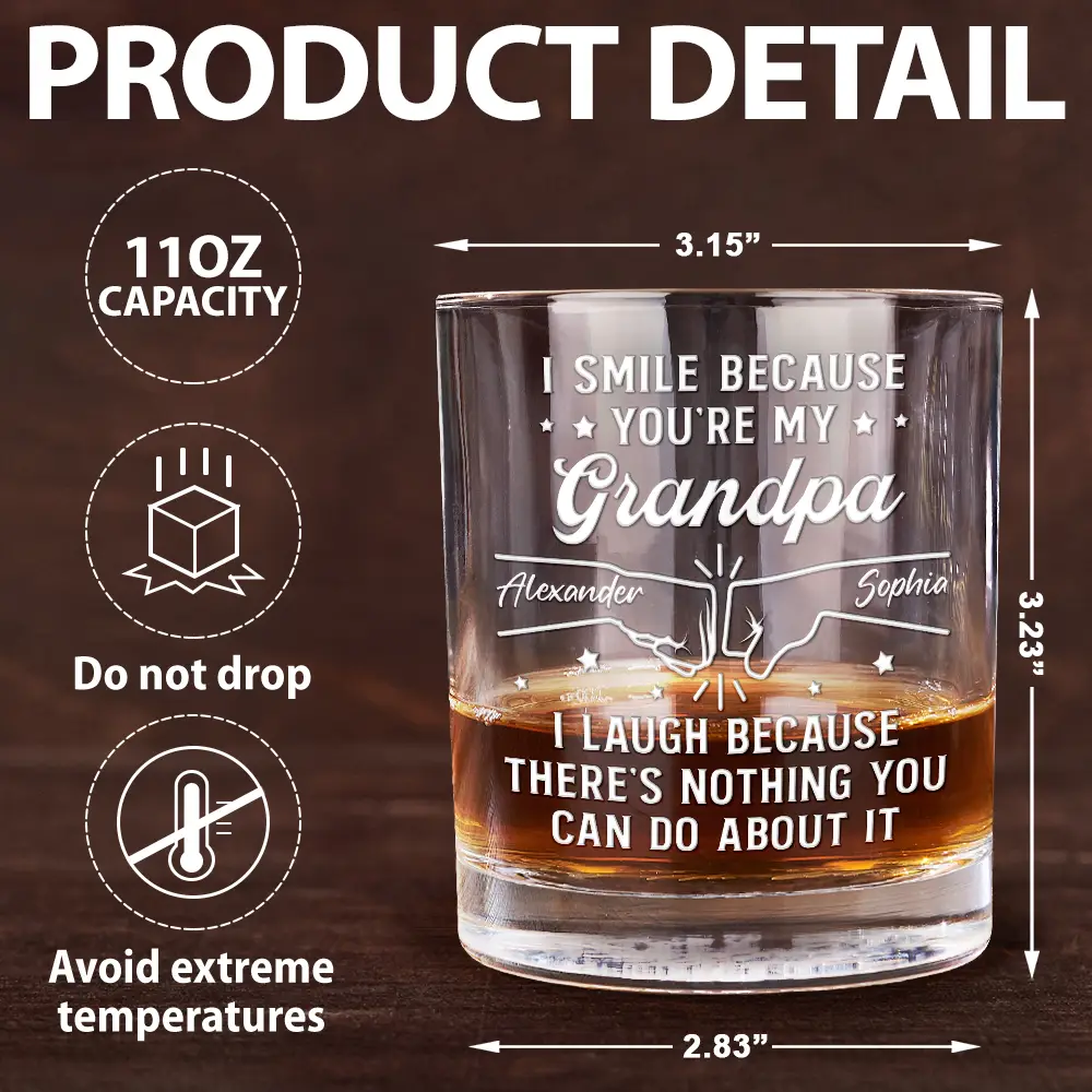 I Smile Because You're My Brother - Personalized Whiskey Glass - Image 5