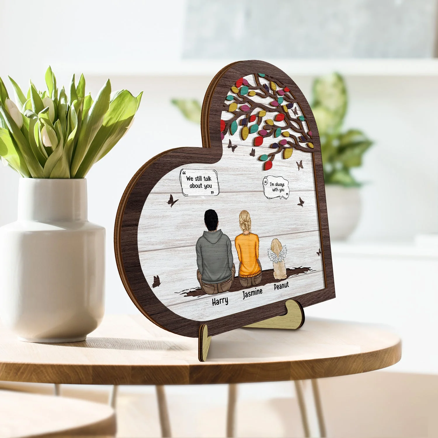 I Still Talk About You - Memorial Gift For Pet Lovers - Personalized 2-Layered Wooden Plaque With Stand - Image 3