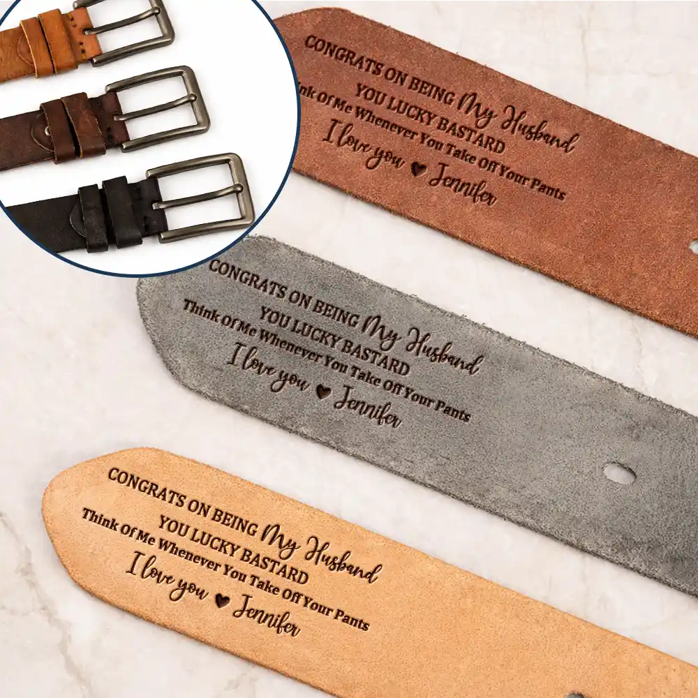 I Sucked It So It's Mine - Personalized Cowhide Leather Belt - Image 2