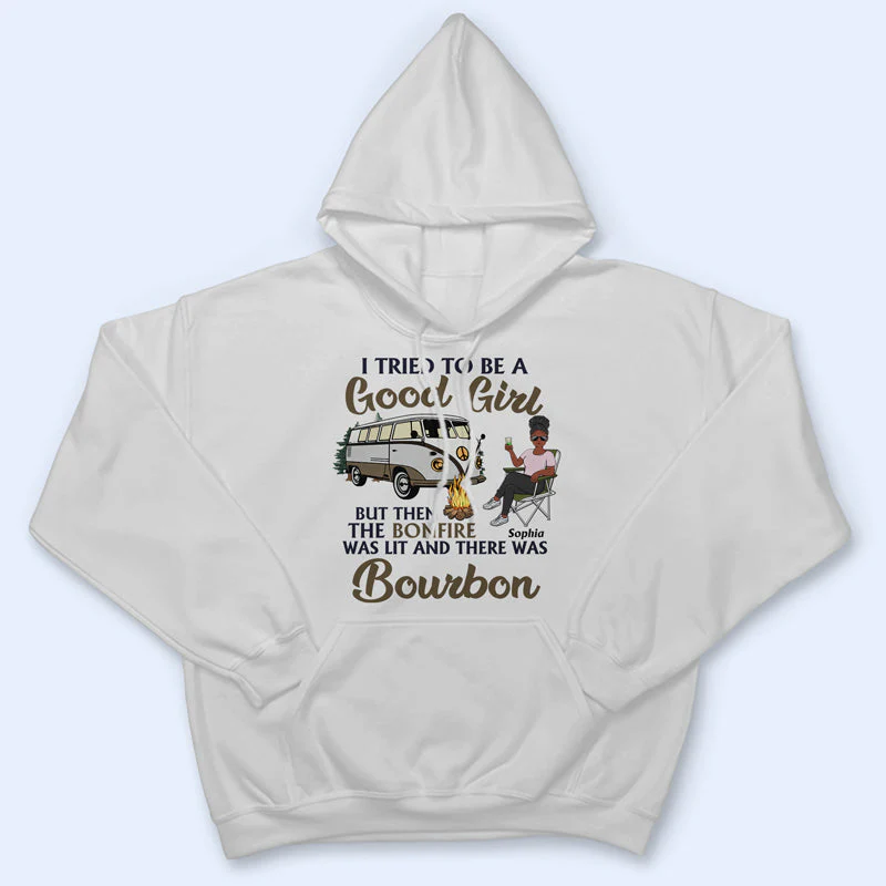 I Tried To Be A Good Girl - Gift For Camping Lovers - Personalized Custom T Shirt - Image 4