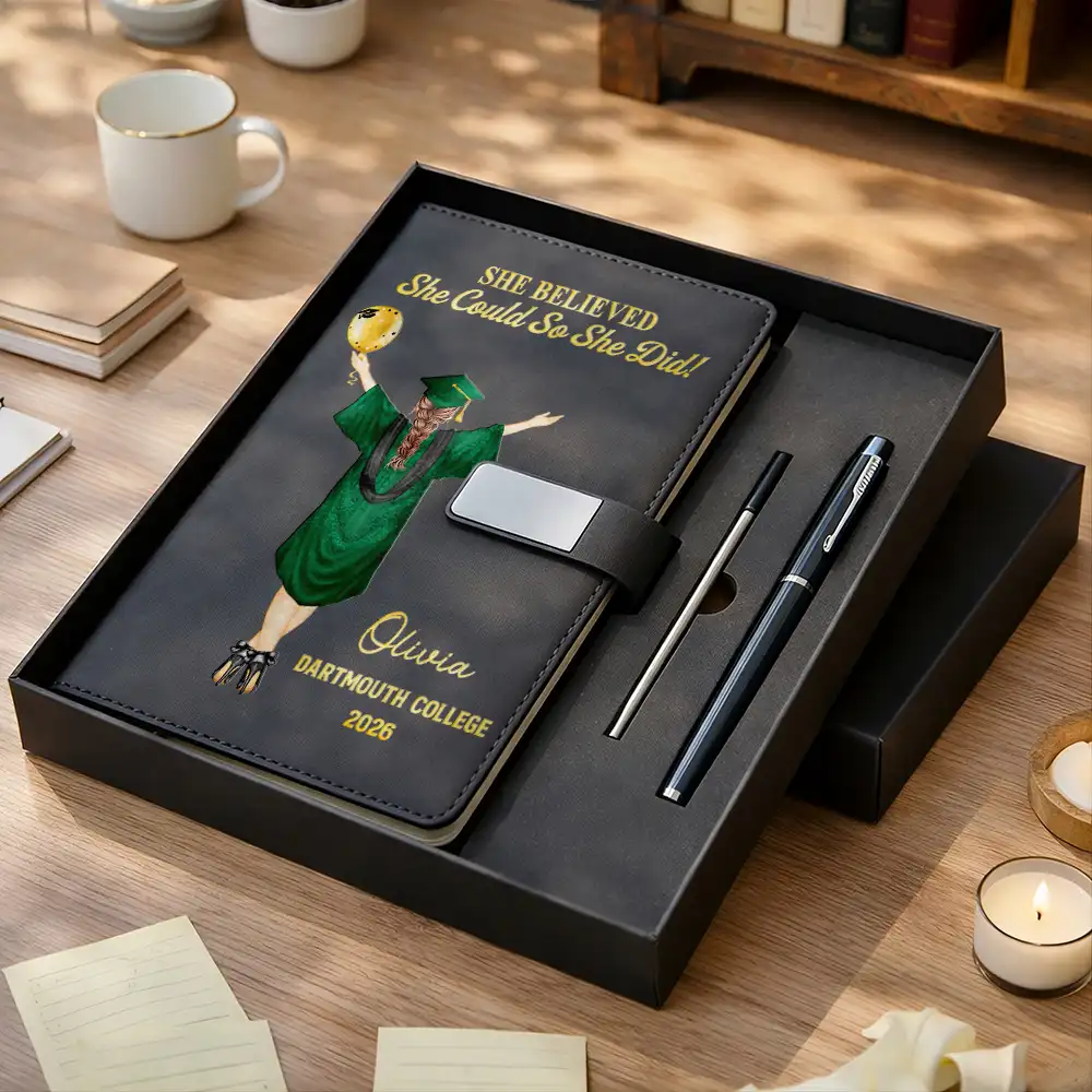 I Trust The Next Chapter - Personalized Leather Notebook Set - Image 2